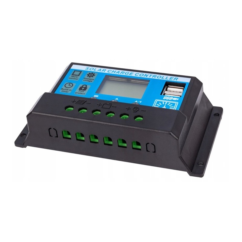 40a solar charging controller pwm lcd usb 12 24v
