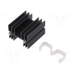 1 pcs x ALUTRONIC - PR31/38/MC - Heatsink: extruded, H, TO218,TO220,TOP3, black, L: 38mm, W: 35mm