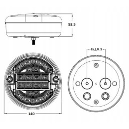 LED rear lamp for a tow truck trailer