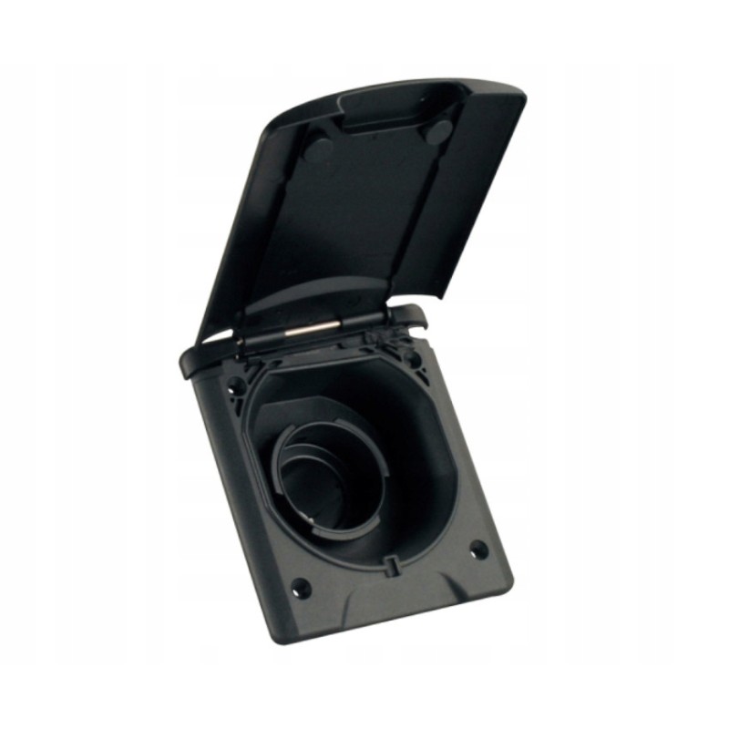 Black magnetic water inlet socket with flap