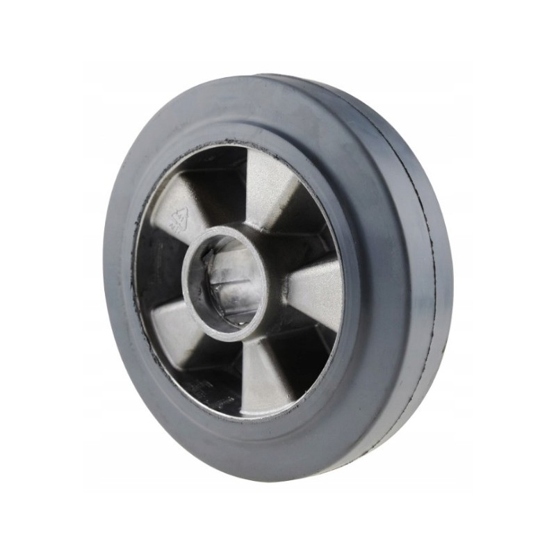 Aluminum and rubber wheel, gray, non-marking, 200mm