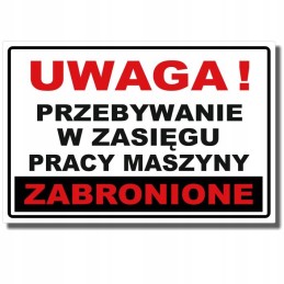 Sticker prohibition to stay within the range of the machine da48