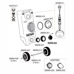 Gasket for the 40w Fiamma roll tank