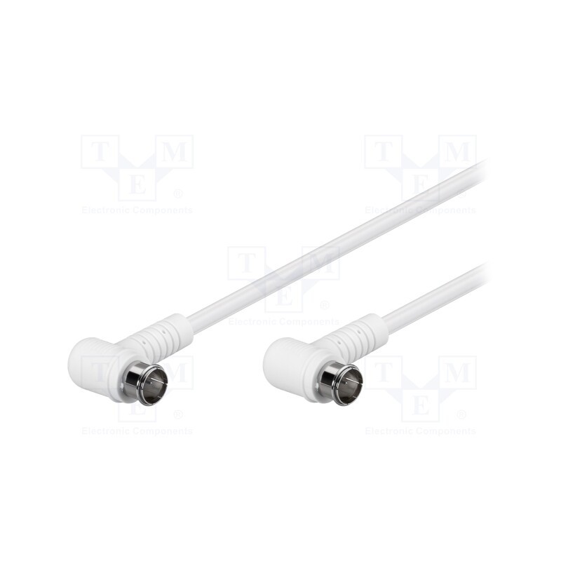 1 pcs x Goobay - 67343 - Cable, 75Ω, 3.5m, F plug angular 'quick',both sides, white