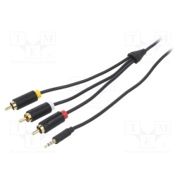 1 pcs x VENTION - BCJBH - Cable, Jack 3.5mm plug,RCA plug x3, 2m, Plating: gold-plated
