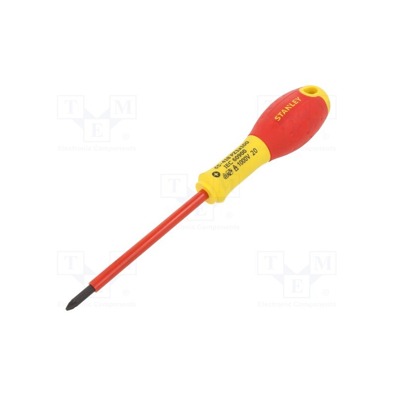 1 pcs x STANLEY - 0-65-418 - Screwdriver, Pozidriv®, insulated, PZ1, FATMAX®, 100mm, 1kVAC