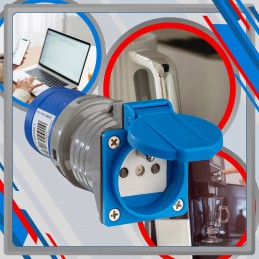 Adapter, CEE plug, 230v socket, IP44 adapter