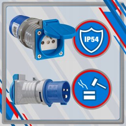 Adapter, CEE plug, 230v socket, IP44 adapter