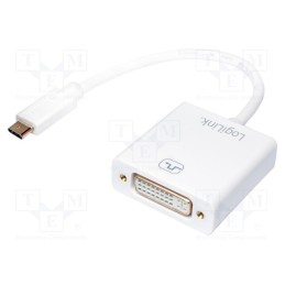 1 pcs x LOGILINK - UA0245A - Adapter, HDCP 1.3,USB 3.0, DVI-I (24+5) socket,USB C plug