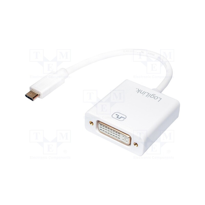 1 pcs x LOGILINK - UA0245A - Adapter, HDCP 1.3,USB 3.0, DVI-I (24+5) socket,USB C plug