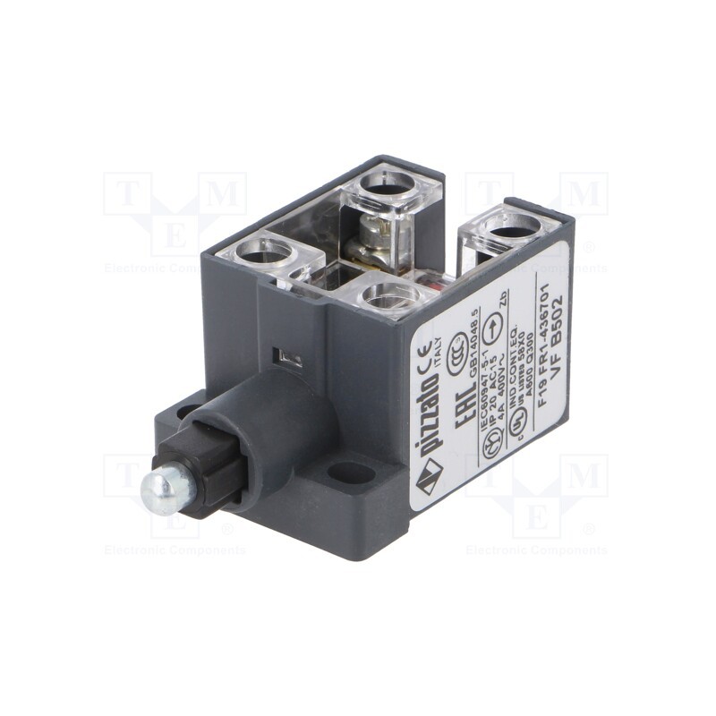 1 pcs x PIZZATO ELETTRICA - VF B502 - Limit switch, metal plunger, NO + NC, 10A, max.400VAC, max.250VDC