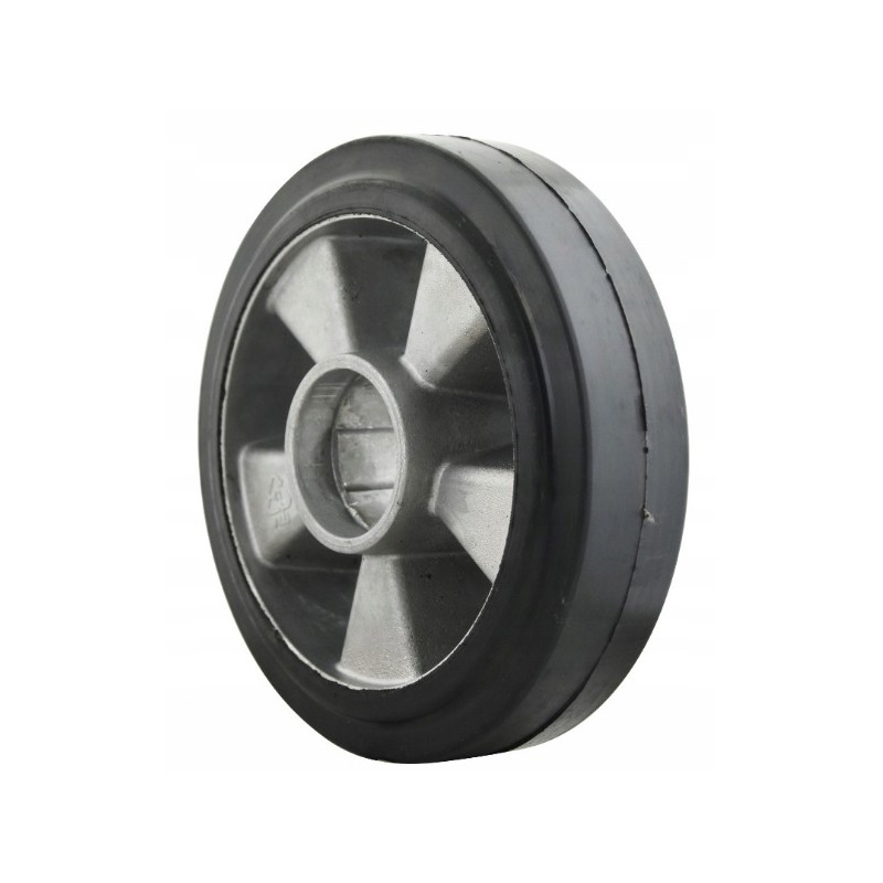 Aluminum and rubber wheel, black, 180mm