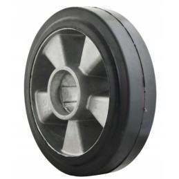 Aluminum and rubber wheel, black, 200mm