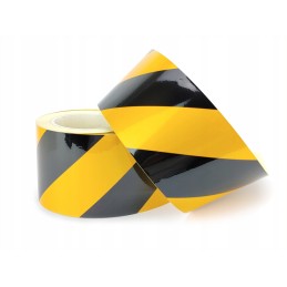 Reflective self-adhesive tape, yellow and black, 10 cm