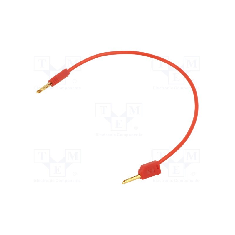 1 pcs x STu00c4UBLI - 28.0033-01522 - Test lead, 60VDC, 30VAC, 10A, non-insulated, Len: 0.15m, red