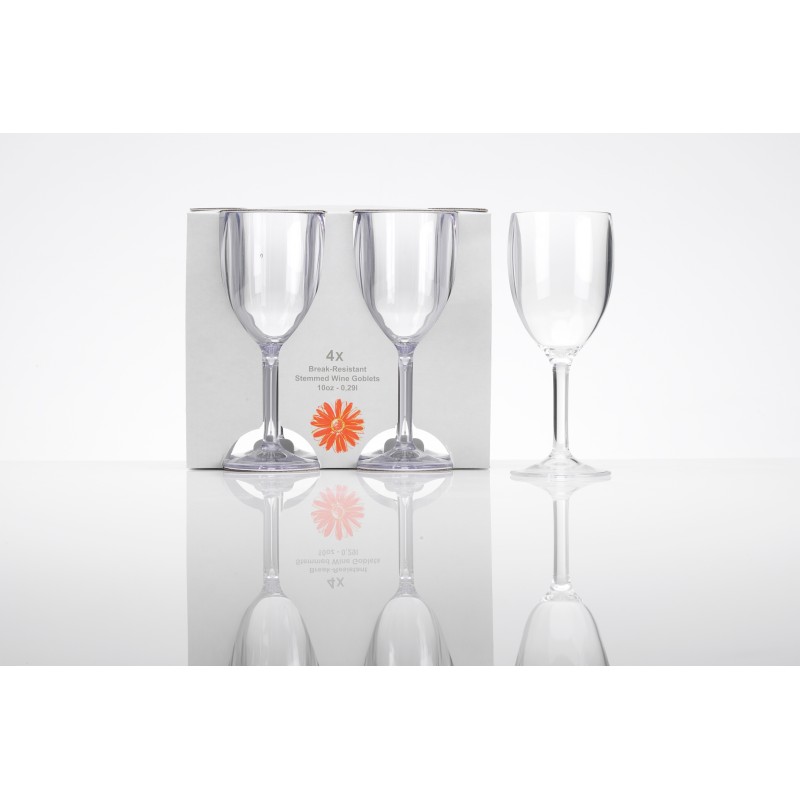 Set of 4 wine glasses, clear flame series
