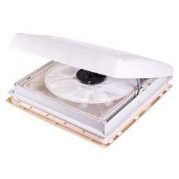 Roof window with vent motorized thule fan