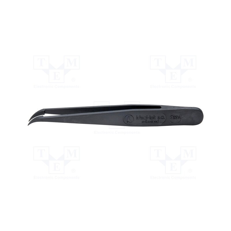 1 pcs x IDEAL-TEK - 707A.CF - Tweezers, Blade tip shape: sharp, Tweezers len: 115mm, ESD