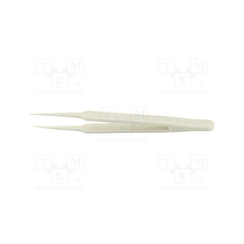 1 pcs x IDEAL-TEK - 705.DG - Tweezers, Blade tip shape: sharp, Tweezers len: 115mm, ESD