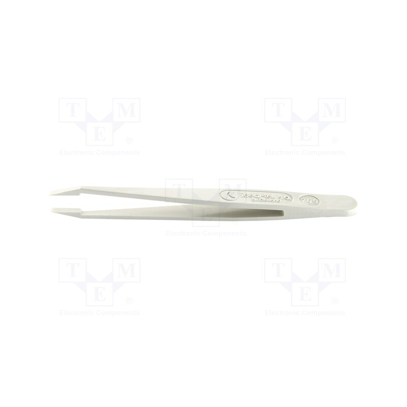 1 pcs x IDEAL-TEK - 709.DG - Tweezers, Blade tip shape: sharp, Tweezers len: 115mm, ESD