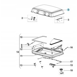 Dometic midi heki window glass 50x70 white camper cover
