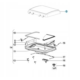 Dometic midi heki window glass 50x70 white camper cover