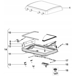 Dometic midi heki roof window glass 70x50 cm