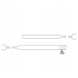 Vestibule frame tube, diameter 25mm, 120-205cm, horizontal, with clamps in the shaft
