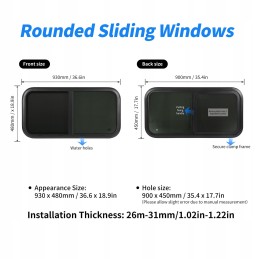 Sliding window for a caravan 90 45 cm