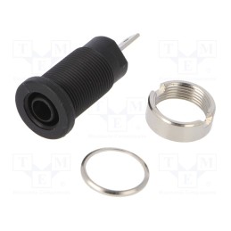 1 pcs x CLIFF - FCR73575B - Socket, 4mm banana, 24A, 1000VDC, 24.5mm, black, nickel plated