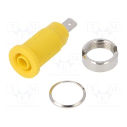 1 pcs x CLIFF - FCR73575Y - Socket, 4mm banana, 24A, 1000VDC, 24.5mm, yellow, nickel plated