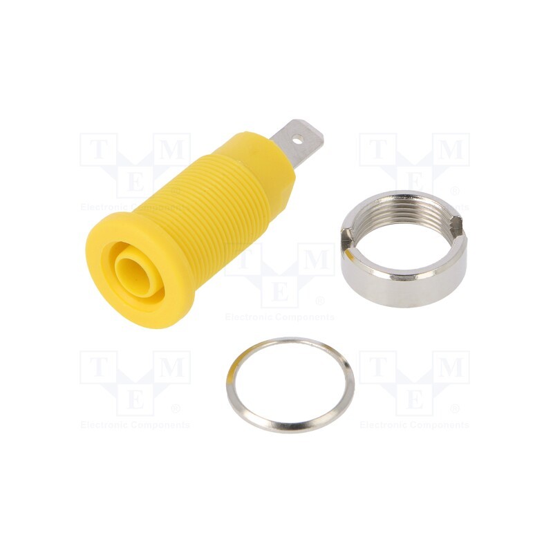 1 pcs x CLIFF - FCR73575Y - Socket, 4mm banana, 24A, 1000VDC, 24.5mm, yellow, nickel plated