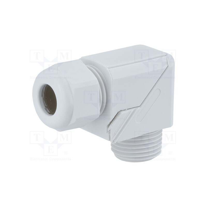 1 pcs x HUMMEL - 1.313.2900.15 - Cable gland, angular, PG29, IP68, polyamide, grey, HSK-W