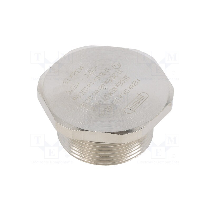 1 pcs x HUMMEL - 1.875.3200.50 - Stopper, M32, 1.5, IP68, brass, Plating: nickel, V-Ms-Ex-d, -20÷95°C