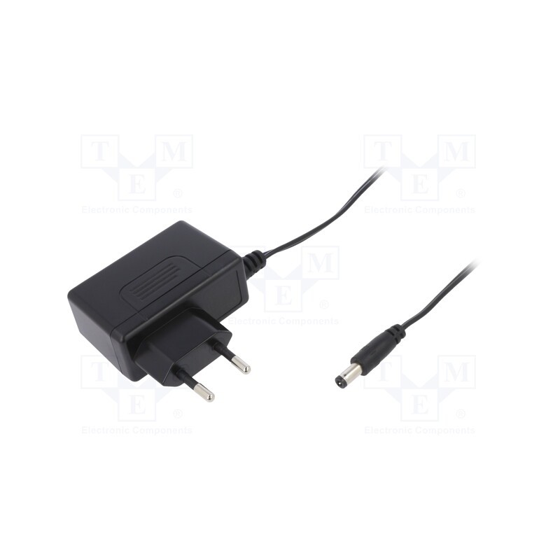 1 pcs x MEAN WELL - GSM12E05-P1J - Power supply: switched-mode, plug, 5VDC, 2.4A, 12W, Plug: EU, 80%