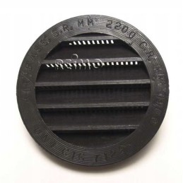 Round ventilation grille, diameter 100mm, brown, in shaft