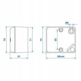 Red fog lamp 75x85x51mm homol e9