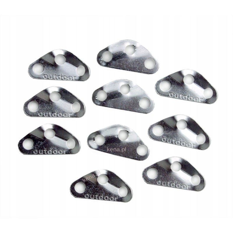 Tent rope tension plates, 3 holes, 10 pcs