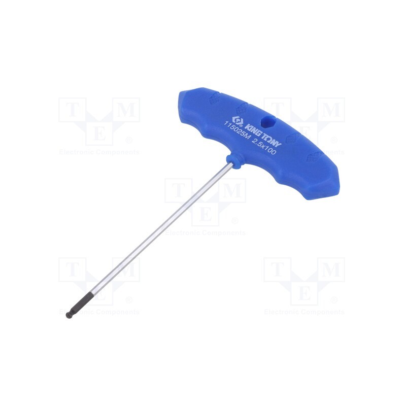 1 pcs x KING TONY - 115025MR - Wrench, hex key,spherical, HEX 2,5mm, Overall len: 137mm