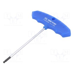 1 pcs x KING TONY - 115003MR - Wrench, hex key,spherical, HEX 3mm, Overall len: 137mm