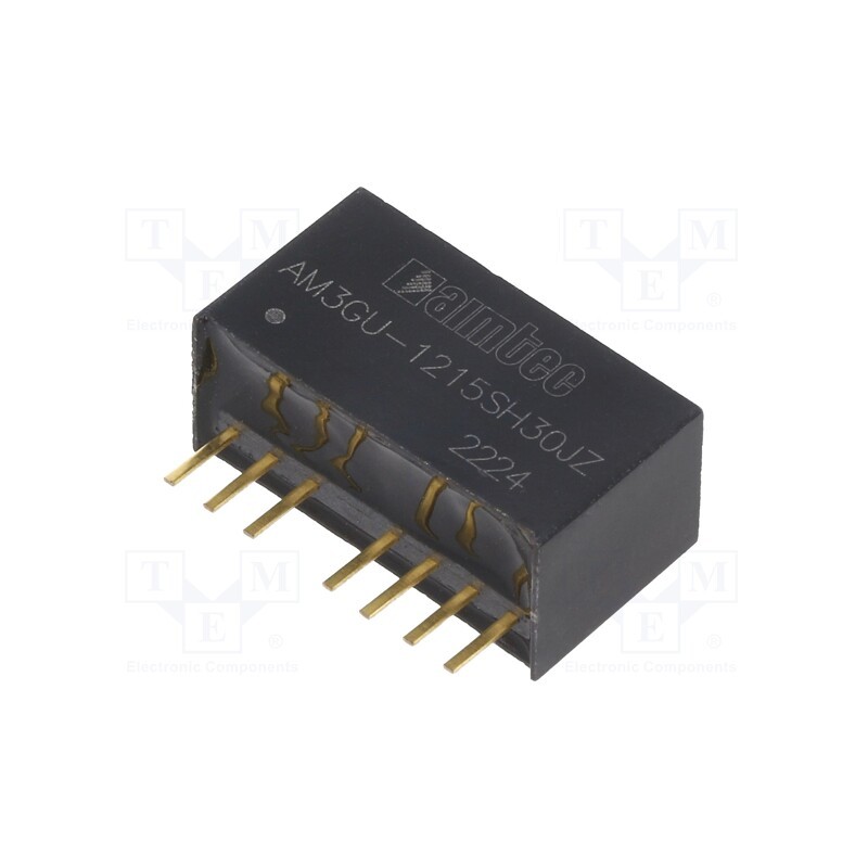 1 pcs x AIMTEC - AM3GU-1215SH30JZ - Converter: DC/DC, 3W, Uin: 4.5÷36V, Uout: 15VDC, Iout: 200mA, SIP8
