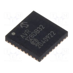 1 pcs x MICROCHIP TECHNOLOGY - AVR128DB32-I/RXB - IC: AVR microcontroller, VQFN32, 1.8÷5.5VDC, Cmp: 3, AVR128, AVR-DA