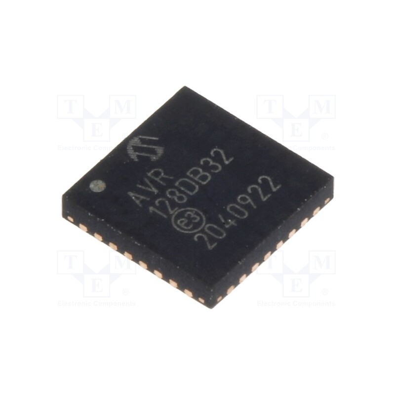 1 pcs x MICROCHIP TECHNOLOGY - AVR128DB32-I/RXB - IC: AVR microcontroller, VQFN32, 1.8÷5.5VDC, Cmp: 3, AVR128, AVR-DA