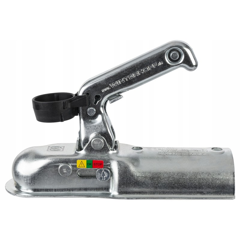 Ball hitch for a Winterhoff trailer, 800kg, with a 70mm round tube drawbar