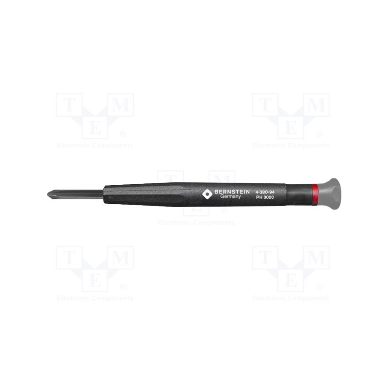 1 pcs x BERNSTEIN - 4-380-94 - Screwdriver, Phillips, precision, PH0000, Blade length: 17mm