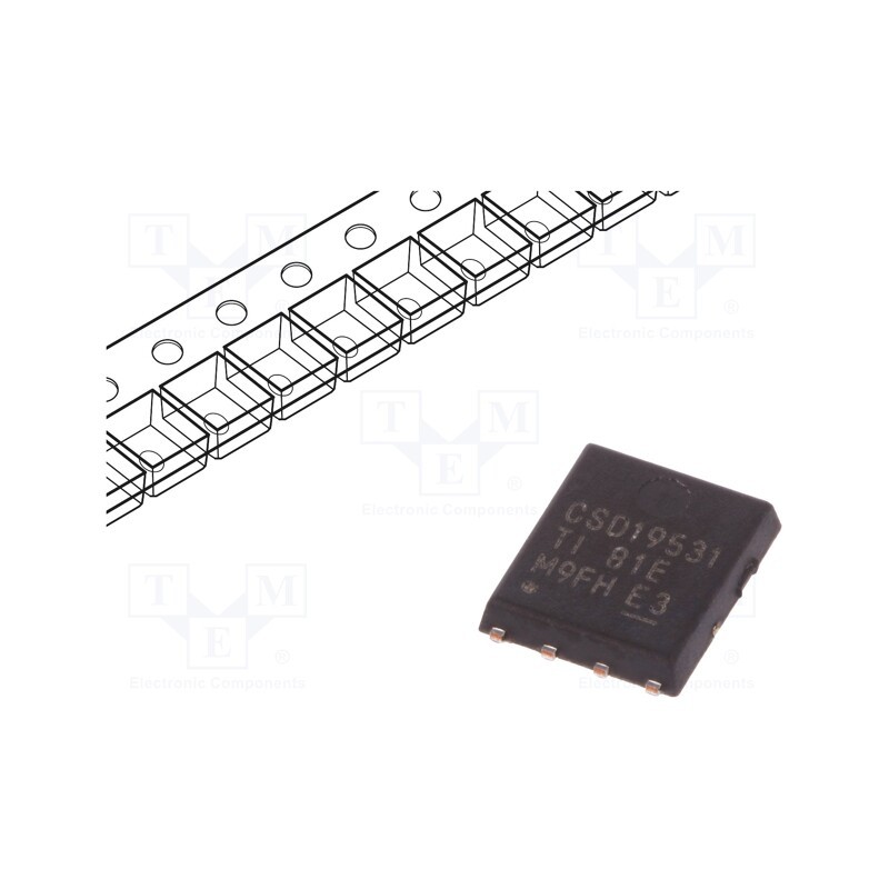 1 pcs x TEXAS INSTRUMENTS - CSD19531Q5AT - Transistor: N-MOSFET, unipolar, 100V, 100A, 125W, VSONP8, 5x6mm