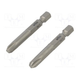 1 set x WIHA - 38677 - Screwdriver bit, Phillips, PH3, Overall len: 50mm, 2pcs.