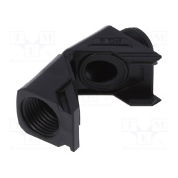 1 pcs x HUMMEL - 1.315.0901.11 - Connector, angular, PG9, PG9, IP68, polyamide, black, Snap Elbow