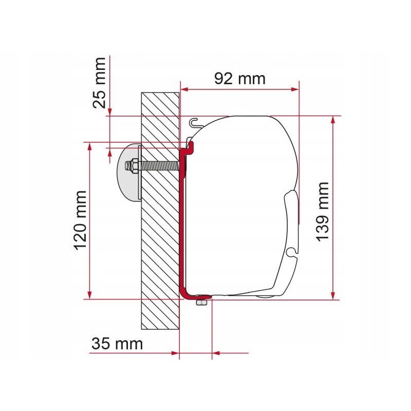 Adapter for awning f45 as 450 fiamma wawa