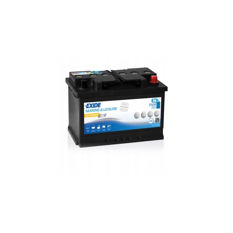 Exide 12v 56ah 460a equipment gel es650 battery